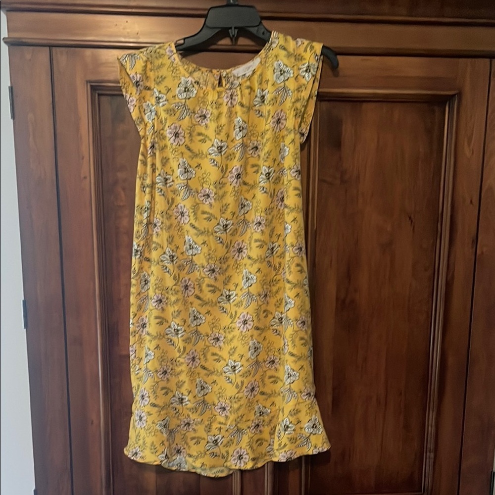 LOFT Yellow Sleeveless Sundress Mini